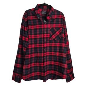 🆕️ Jackson Hole Flannel Shirt Red Navy Plaid Button Down Long Sleeve Mens XL